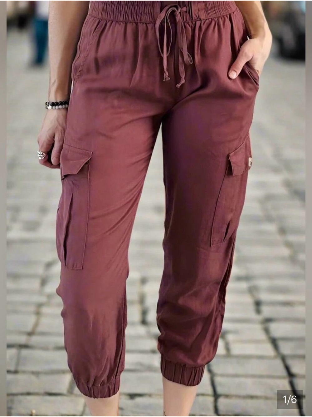 NWT Womens Dress Forum Rust Cargo Jogger Pants M